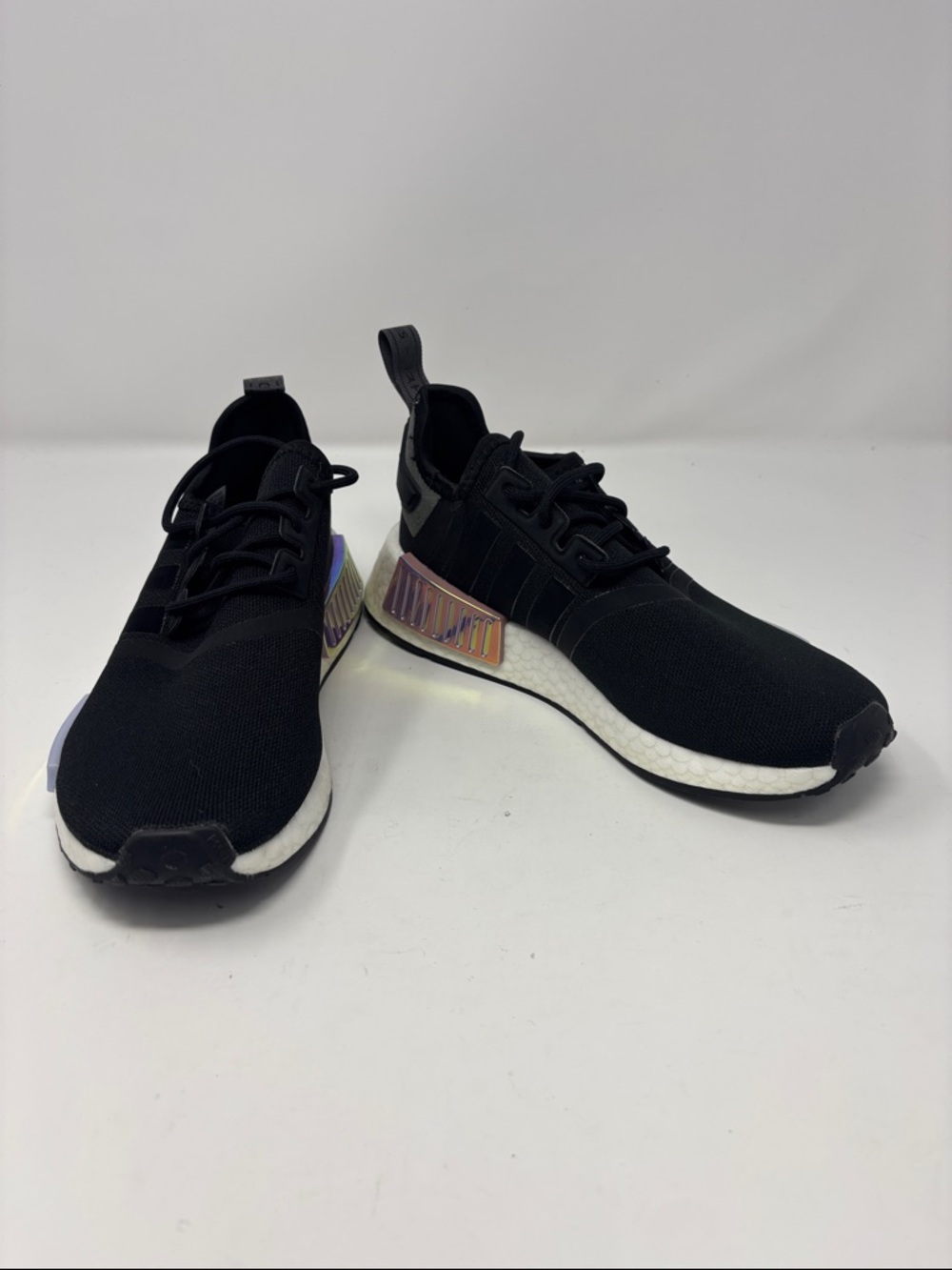 Adidas | 6 Black Athletic Sneakers with Iridescent Heel Accent
